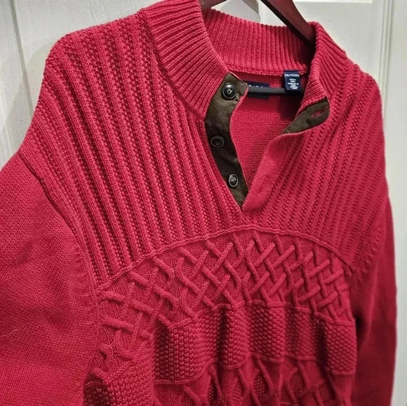 Chap's Cableknit Red Mens sweater. Size XXL - Picture 6 of 7